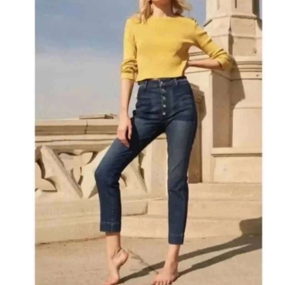 AMO Audrey W/ Snaps Shadow Play Women's Button Front Jeans Size 29